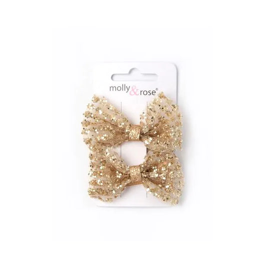 2 Glitter Bow Clips