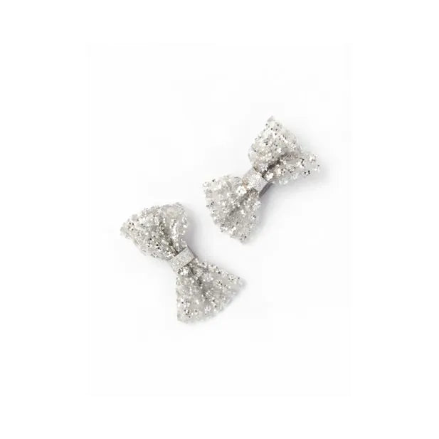 2 Glitter Bow Clips