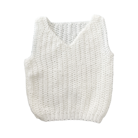 Hand Crocheted V Neck Sweater Vest