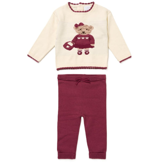 Baby Girls Teddy Knitted Outfit