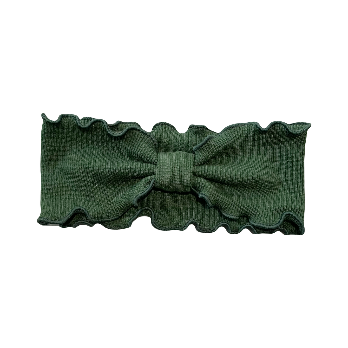 Green Ribbed Frill Edge Headband
