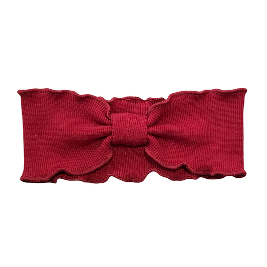 Red Ribbed Frill Edge Headband