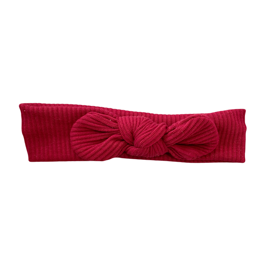 Red Ribbed Headband