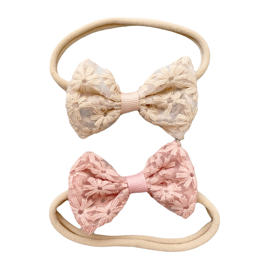 Nylon with Floral Bow Headband