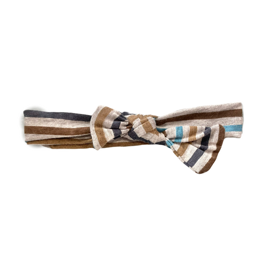 Grey Stripe Jersey Headband