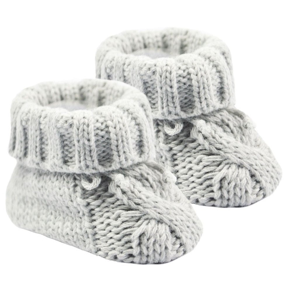 Grey Cable Knit Booties