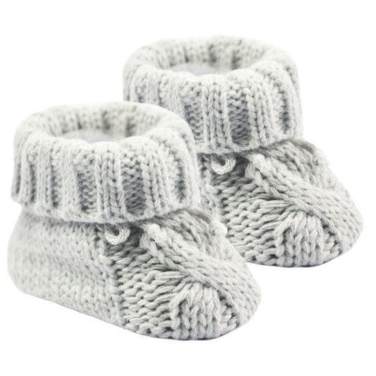 Grey Cable Knit Booties