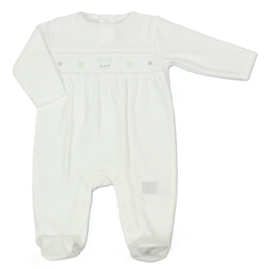 Baby Smocked Velour All-in-One