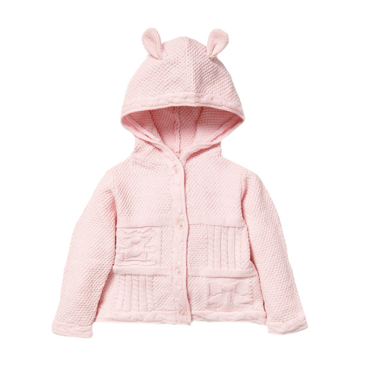 Baby Girls Knitted Hooded Cardigan