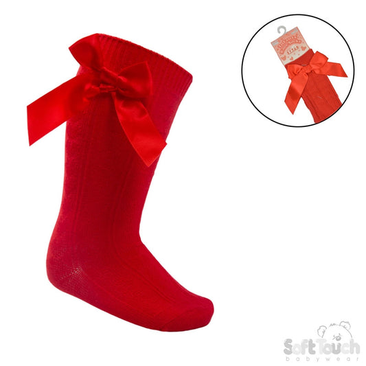 Baby Girls Knee High Bow Socks