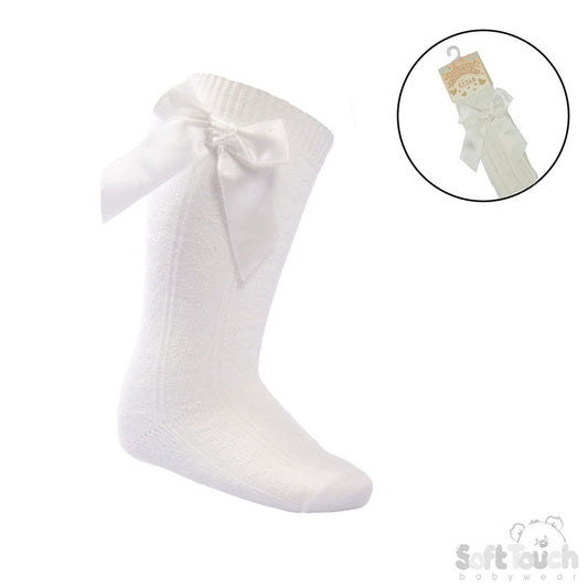 Baby Girls Knee High Bow Socks