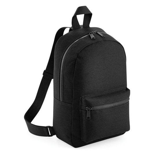 Plain Black Mini Backpack