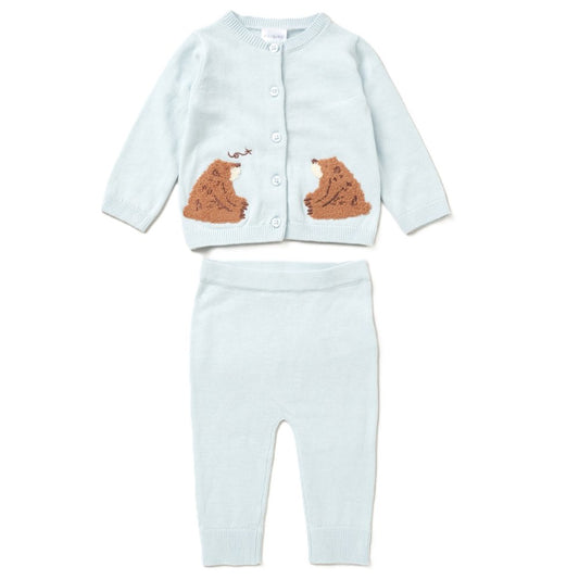 Baby Boys Bear Knitted Outfit