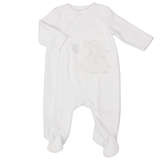 Baby Velour Elephant All in One