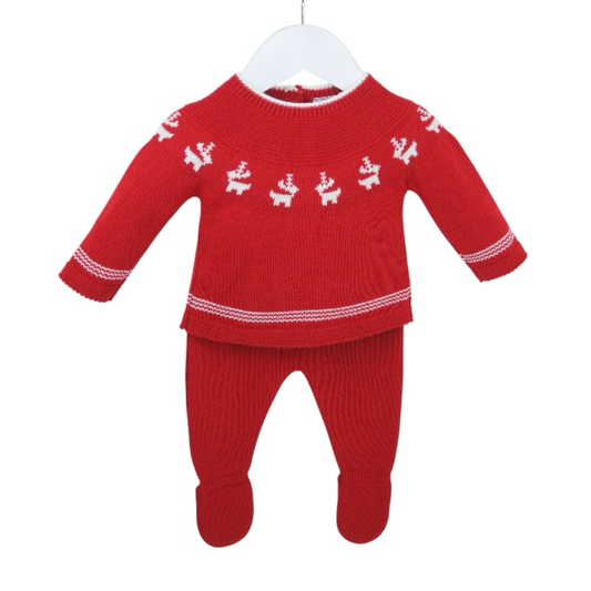 Baby Knitted Reindeer Outfit with Hat