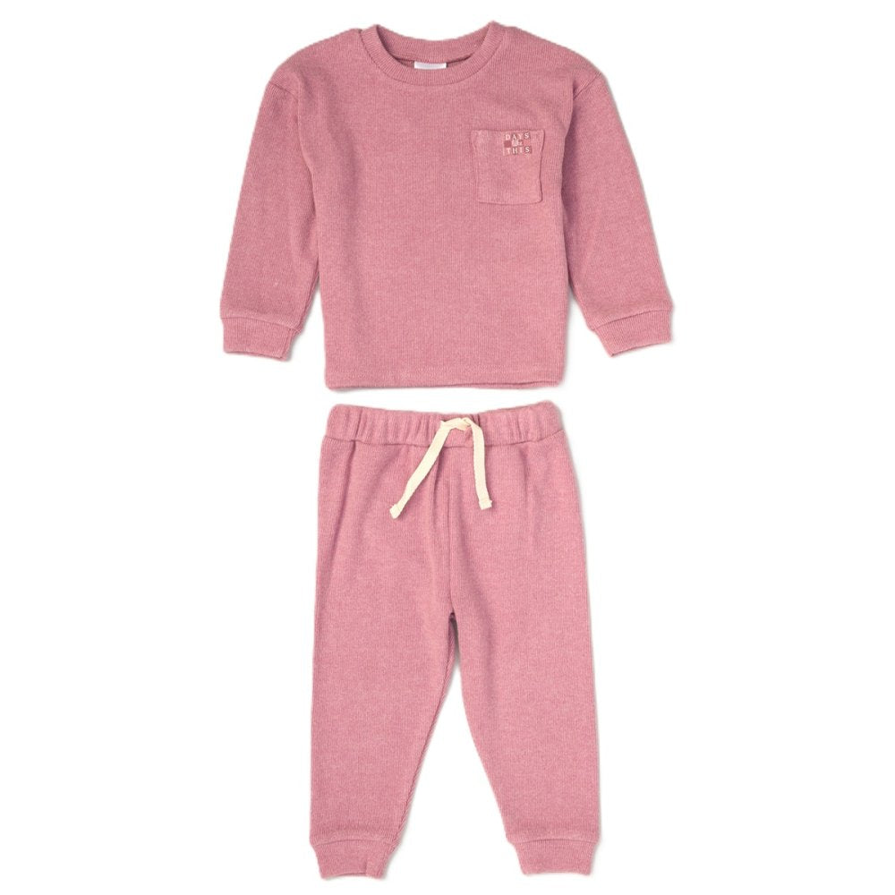 Girls Ribbed Lounge Outfit