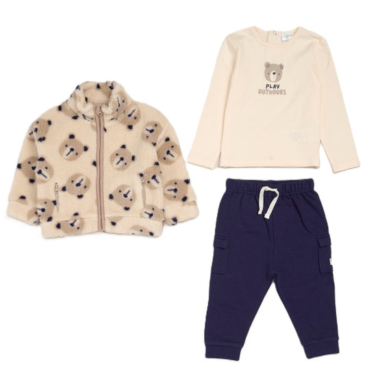 Baby Boys Teddy Sherpa Jacket Outfit