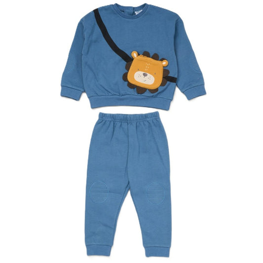 Baby Boys Lion Cross Bag Appliqué Outfit