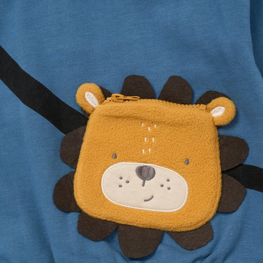 Baby Boys Lion Cross Bag Appliqué Outfit