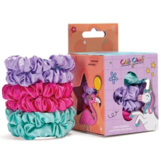 6 Satin Scrunchies in Gift Box