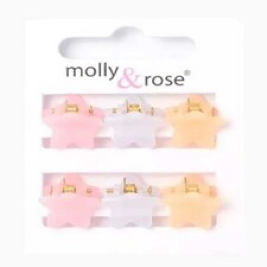 Set of 6 Mini Star Hair Clamps