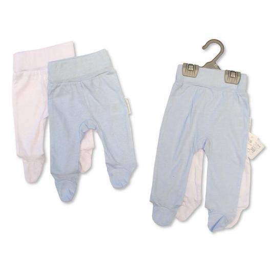 Baby Boys 2 Pack Footed Leggings