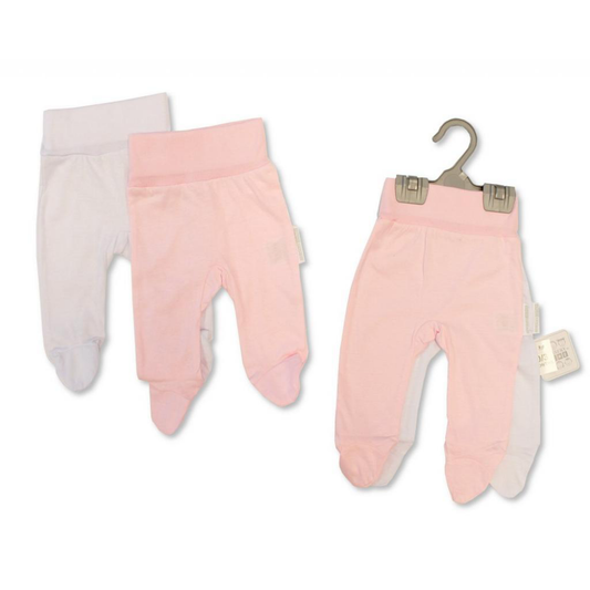 Baby Girls 2 Pack Footed Leggings