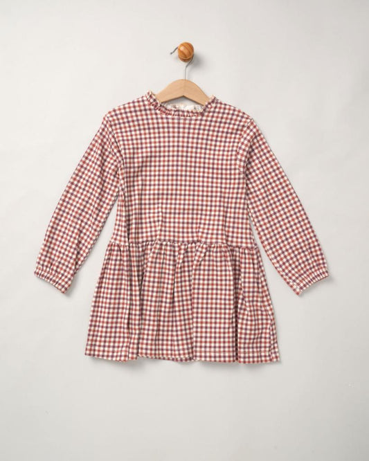 Baby Girls Check Dress & Sweater Vest