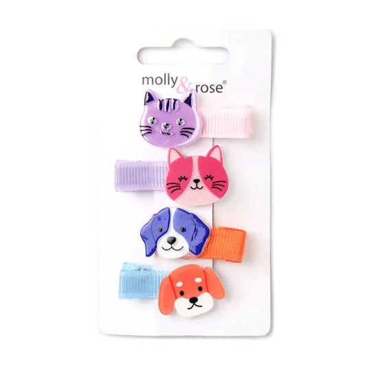 Set of 4 Cat & Dog Clips