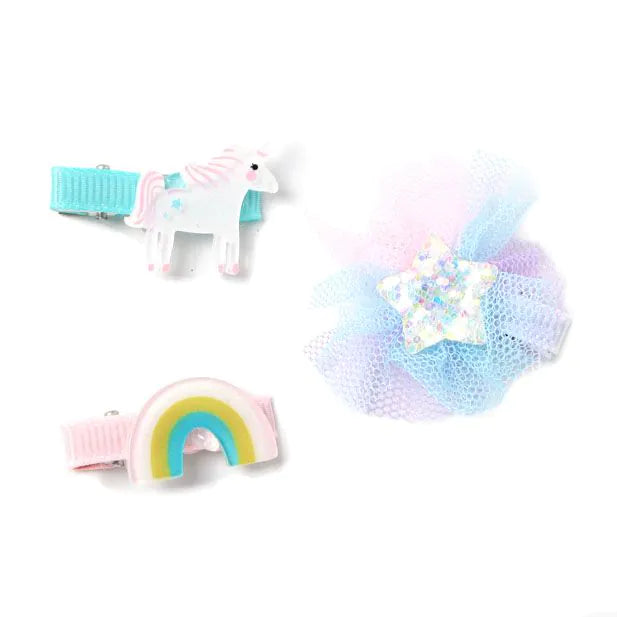 Set of 6 Unicorn, Star & Rainbow Clips