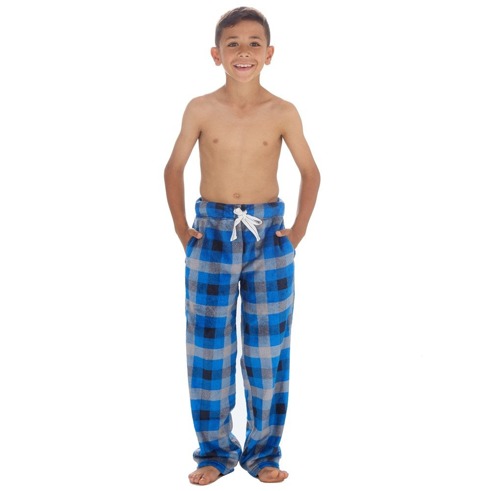 Boys Fleece Checked Pyjama Bottoms