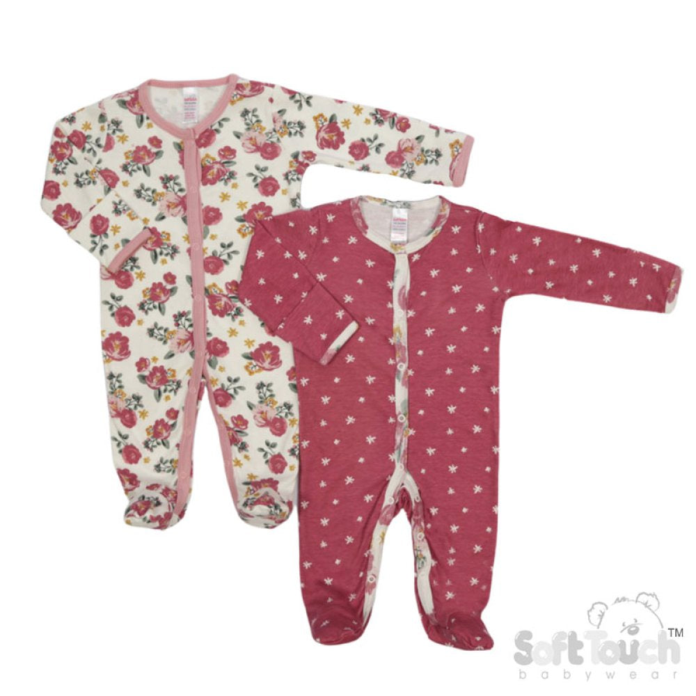 Baby Girls Set of 2 Sleepsuits