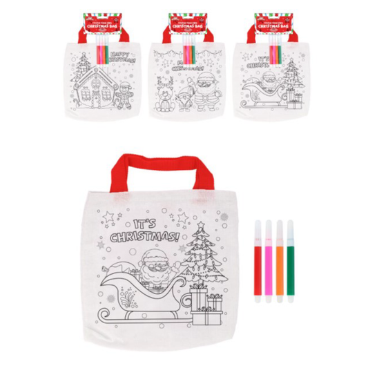 Colour-in Christmas Bag with Pens