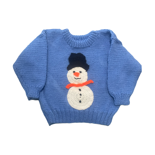 Hand Knitted Christmas Snowman Jumper