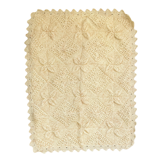 Hand Knitted Fleece Lined Baby Blanket