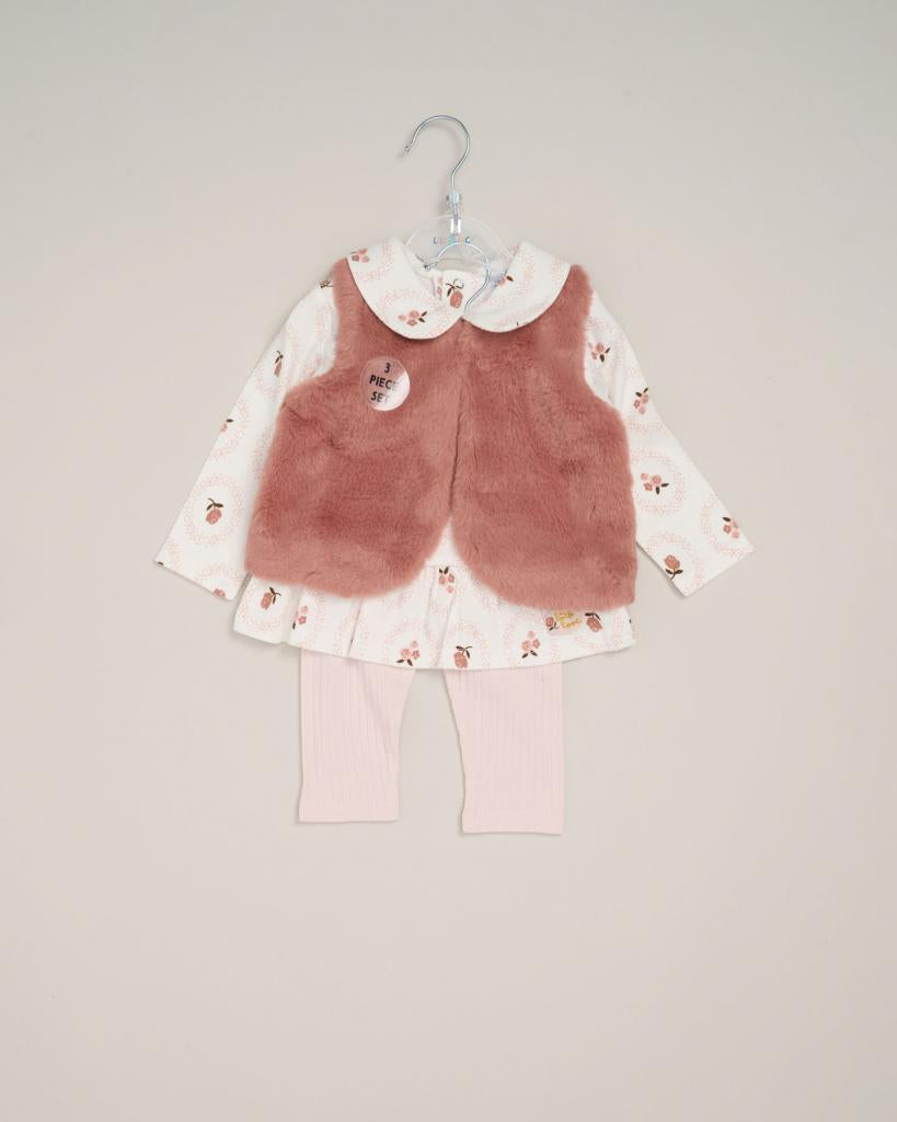 Baby Girls Faux Fur Gilet Outfit