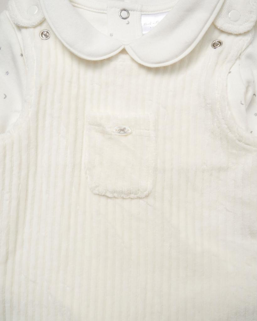 Baby Ribbed Velour Dungaree Outfit