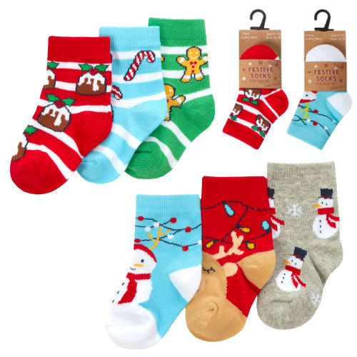Baby 3 Pack Christmas Socks