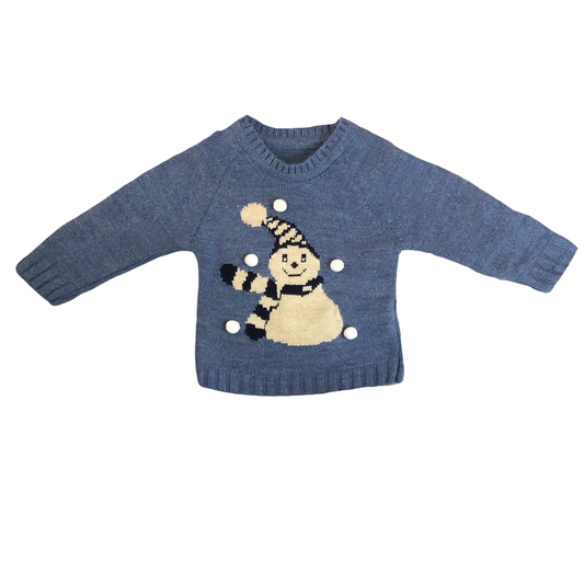 Baby Boys Knitted Snowman Jumper