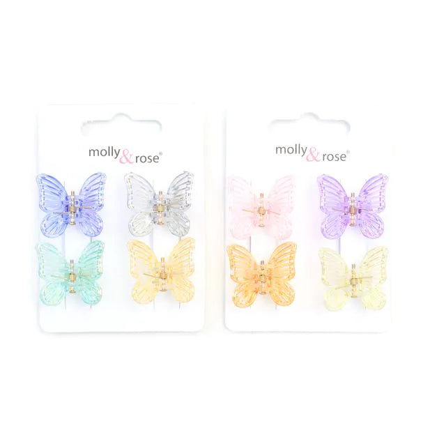 Set of 4 Mini Butterfly Clamp Hair Clips