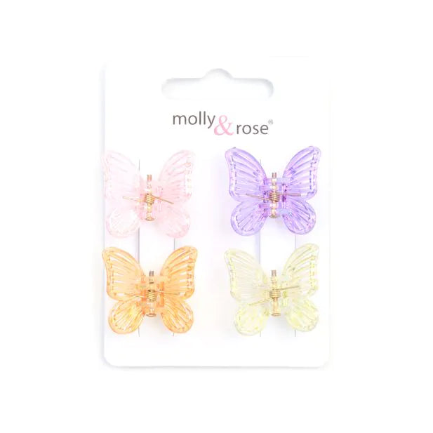 Set of 4 Mini Butterfly Clamp Hair Clips