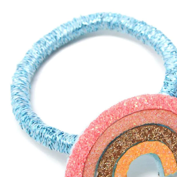 Set Of 4 Blue Glitter Sleepies & 2 Rainbow Elastics