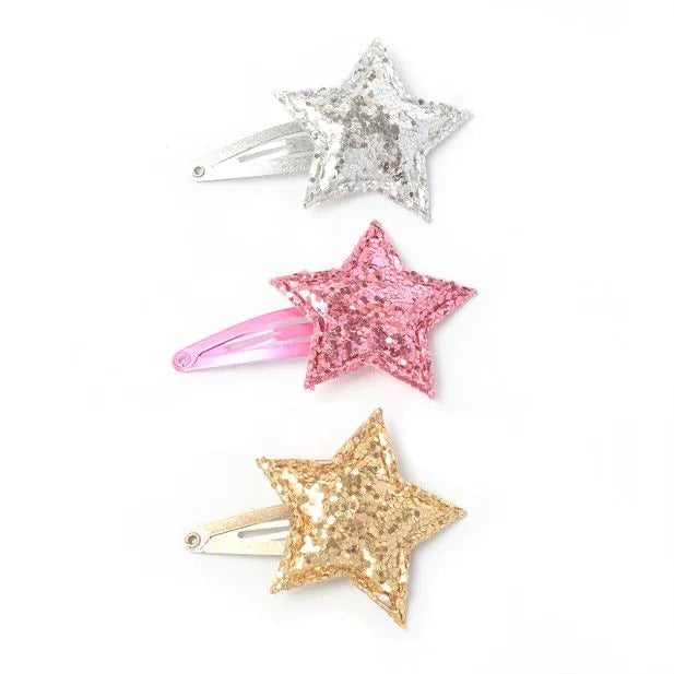 Set of 2 Glitter Star Clips