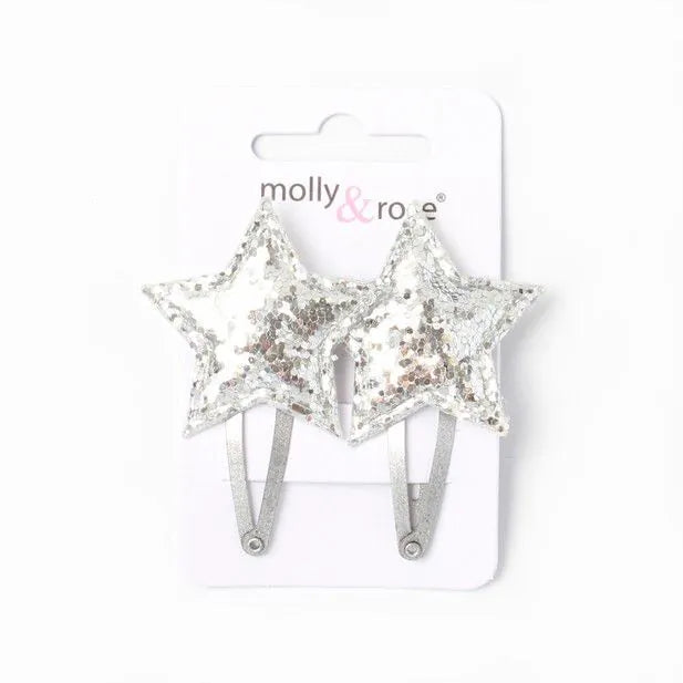Set of 2 Glitter Star Clips