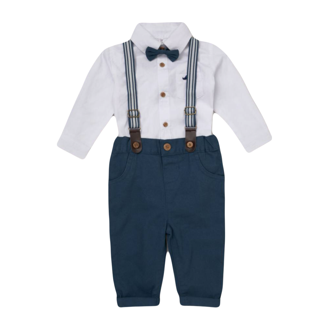 Baby Boys Bodysuit, Chino & Braces Outfit