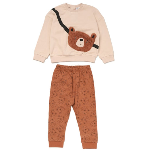 Boys Bear Cross Bag Appliqué Outfit