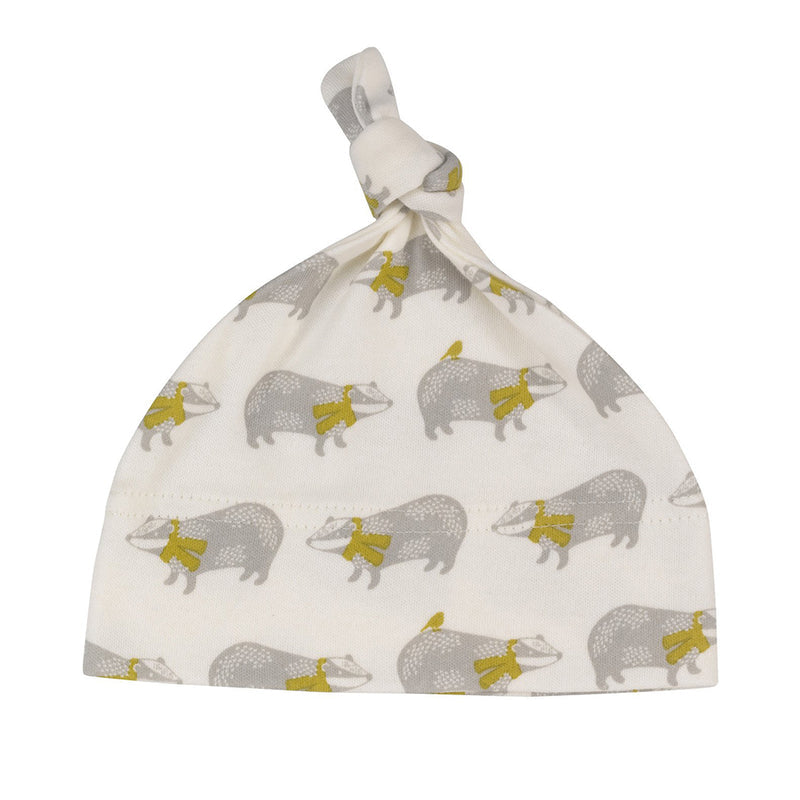 Baby Organic Badger Knotted Hat