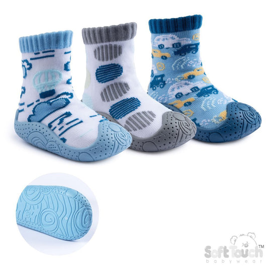 Baby Boys Rubber Soled Socks