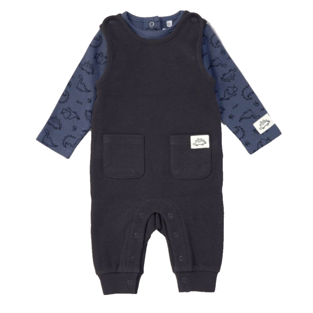 Baby Boys Waffle Dungaree Outfit