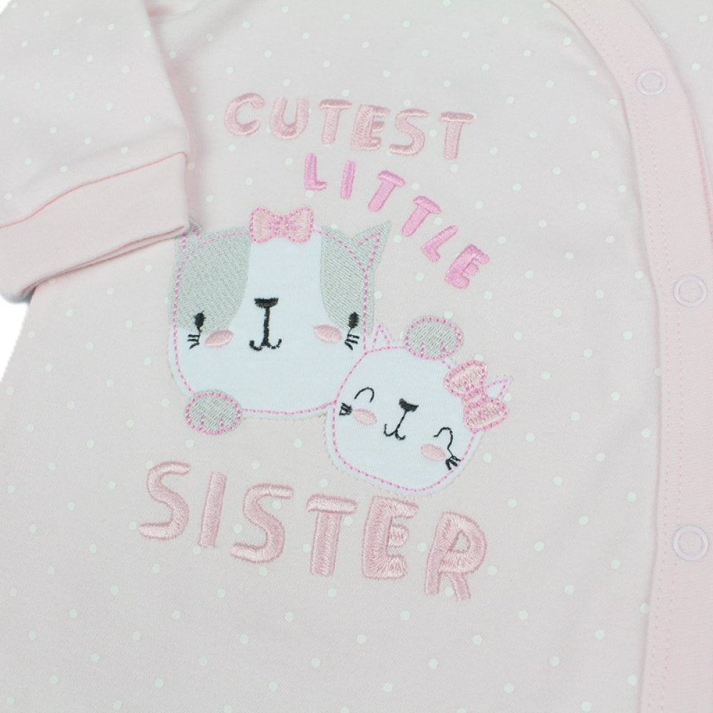 Baby Girls “Cutest Little Sister” Sleepsuit